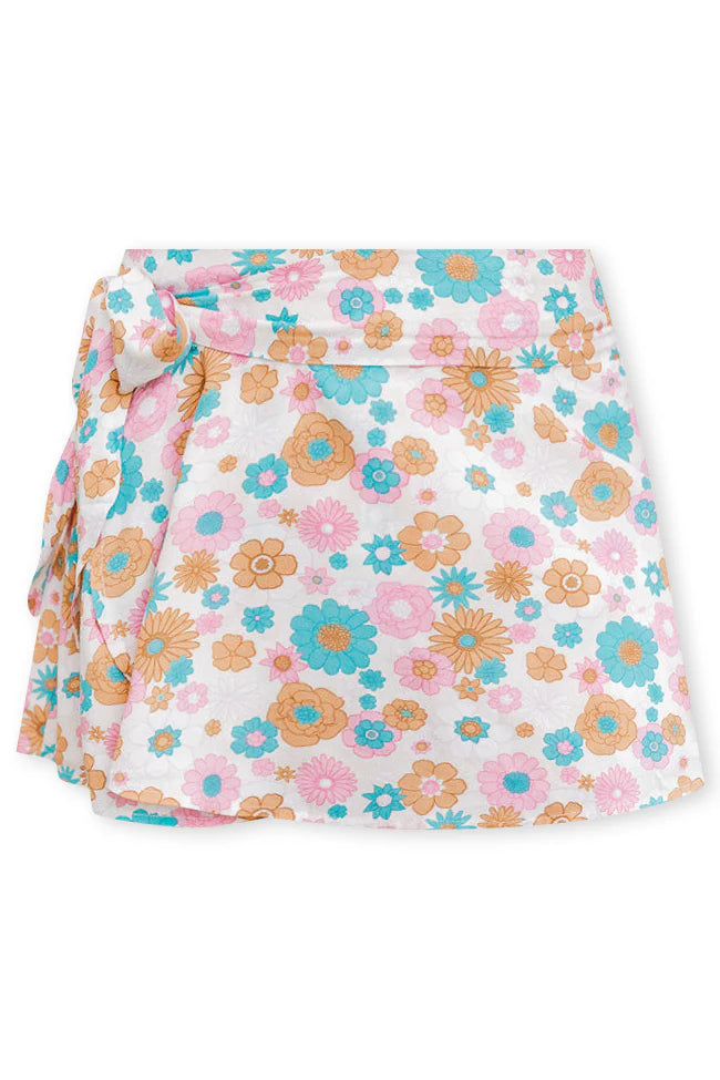 Free To Explore Multi Floral Side Tie Skort FINAL SALE