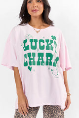 Lucky Charm Soft Pink Hyfve Oversized Graphic Tee