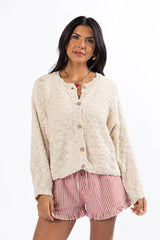 Afternoon Bliss Oatmeal Light Weight Cardigan