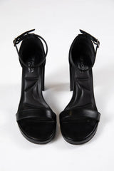 Shivani Black Leather Heels SALE