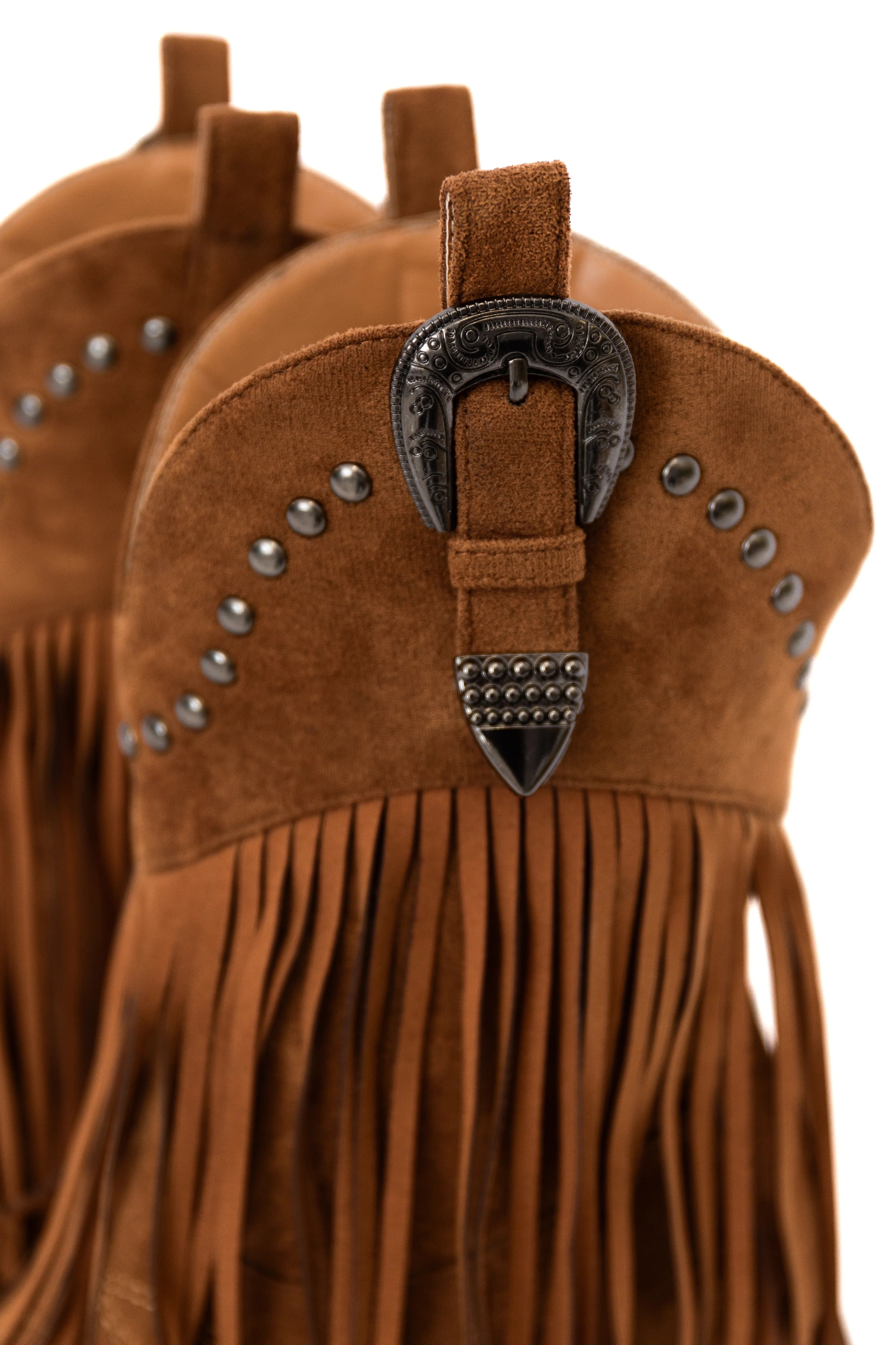 Jayde Camel Fringe Booties FINAL SALE