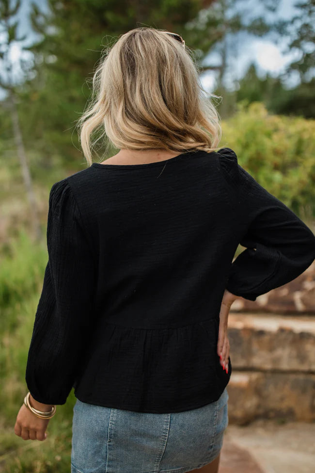 Close To Me Black Bow Detail Blouse SALE