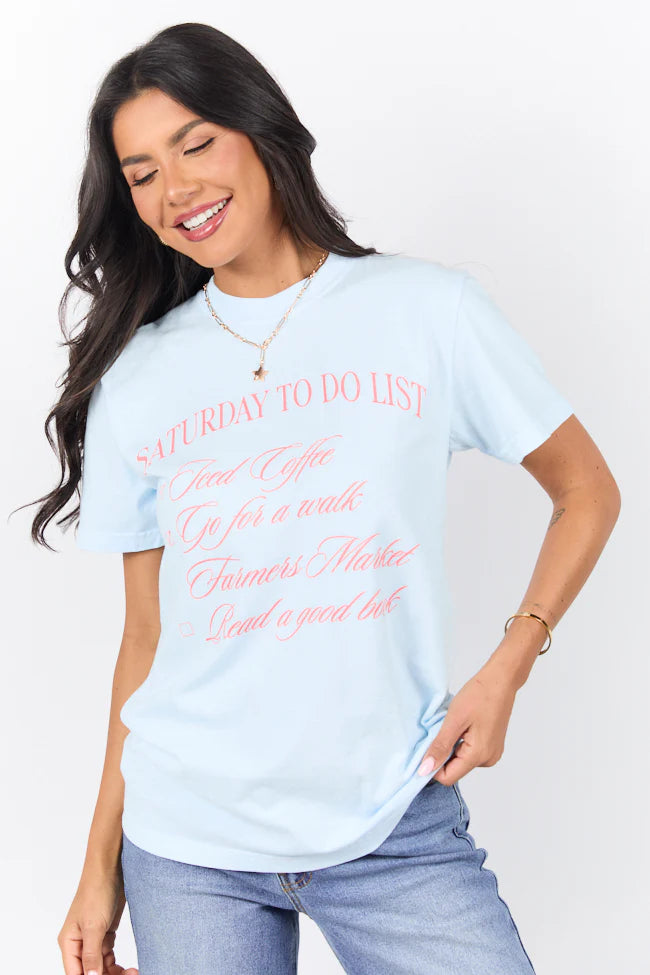 Saturday To Do List Chambray Comfort Colors Graphic Tee