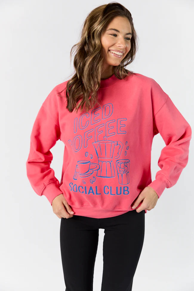 Iced Coffee Light Red Graphic Sweatshirt