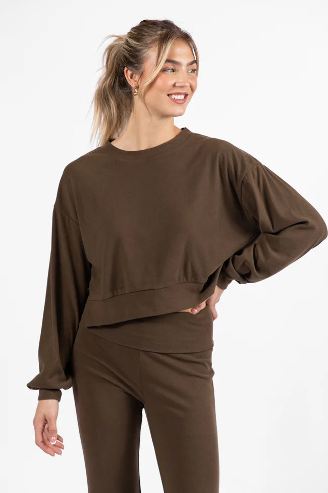 In A Dream Brown Super Soft Pullover