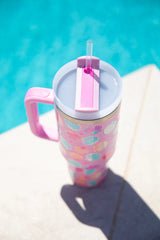 Sippin' Pretty In Mermaid Magic 40 oz Drink Tumbler With Lid And Straw SALE