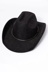 Black Rectangle Stud Band Cowboy Hat