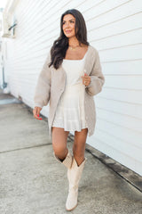 On My Mind Beige Cable Knit Cardigan