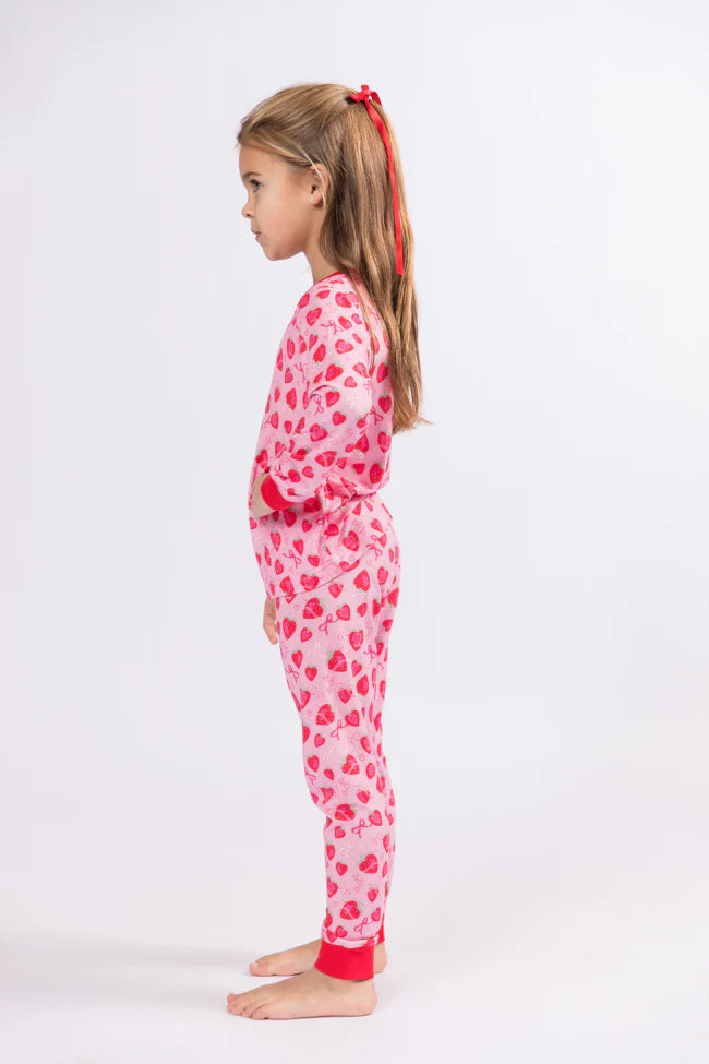 Kid's Sweet Dreams Strawberry Hearts Pajama Set FINAL SALE