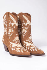 Paige Cocoa Embroidered Bootie