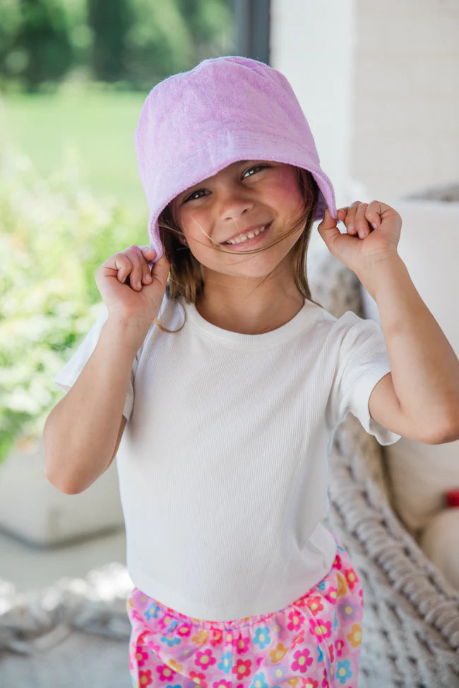 Kid's Purple Terry Bucket Hat SALE