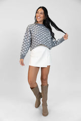 Gonna Go Far Grey Flower Print Sweater SALE