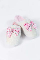 Pink Floral Bow Slippers