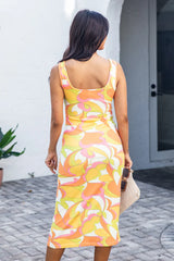 Catch My Drift Retro Printed Midi Dress FINAL SALE