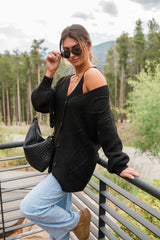 On My Mind Black Cable Knit Cardigan