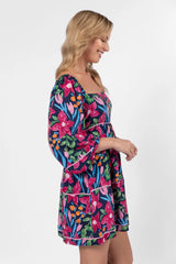 Good Karma Multi Floral Square Neck Dress