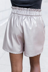 Try Something New Tan Faux Leather Shorts FINAL SALE