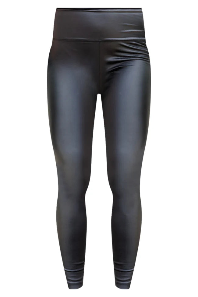 Sky Full Of Stars Black Faux Leather Leggings