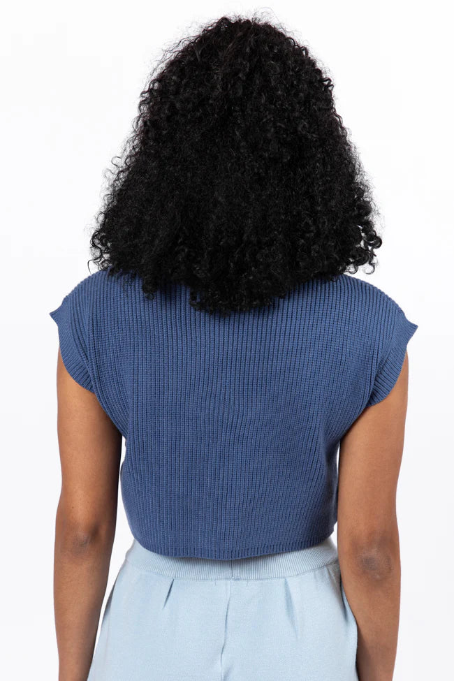 The One I Want Navy Short Sleeve Pocketed Sweater SALE