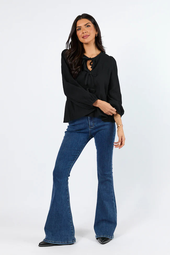 Close To Me Black Bow Detail Blouse SALE