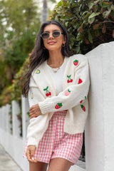 A Fruitful Life Cream Multi Icon Cardigan