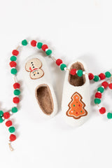 Christmas Cookies Ivory Slippers  FINAL SALE