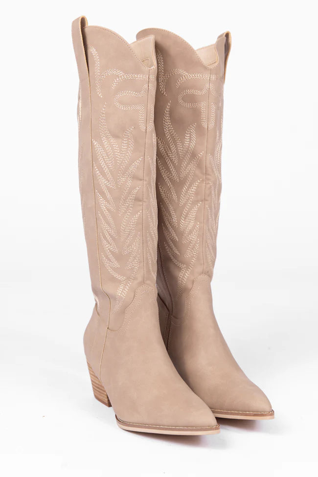 Sweeney Cedarwood Embroidered Tall Boots