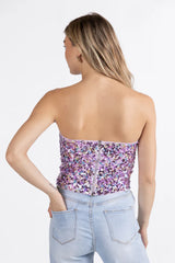 Another Try Purple Multi Strapless Sequin Top FINAL SALE