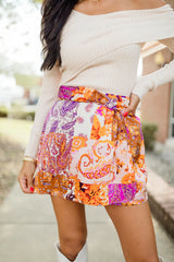 Call Me Later Purple Patch Print Mini Skort FINAL SALE