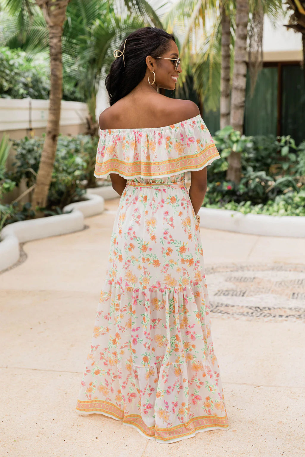 Sweet Southern Kiss Ivory Floral Maxi Dress FINAL SALE