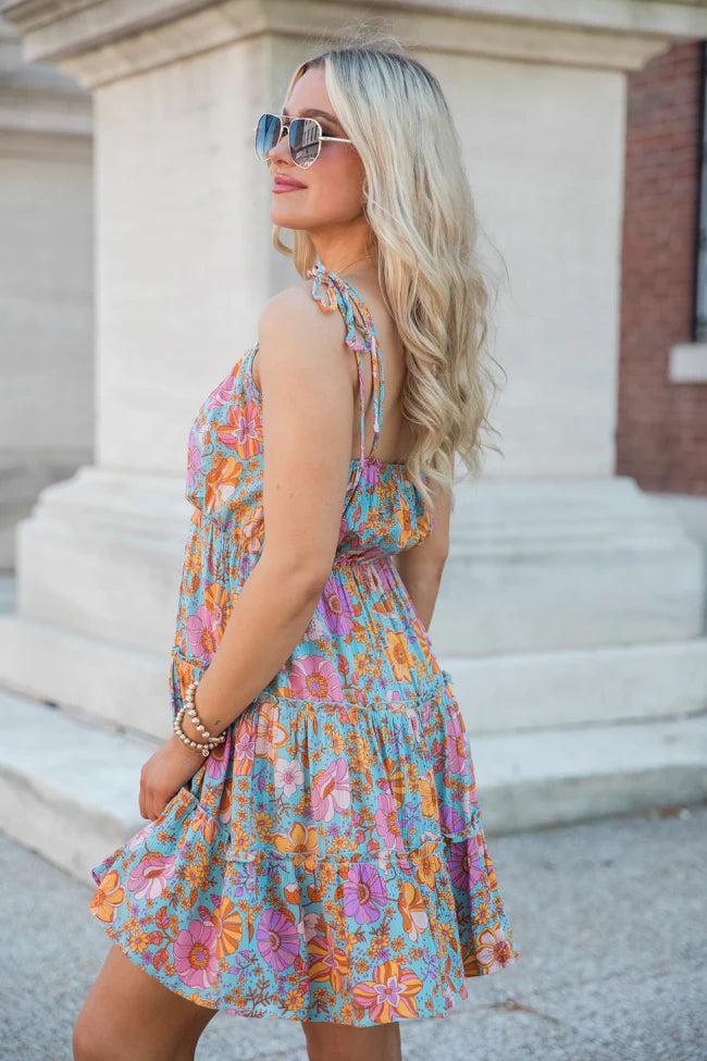 As Free As The Ocean Multi Print Babydoll Dress SALE