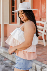 It's Your Love Blush Color Block Tiered Tank FINAL SALE