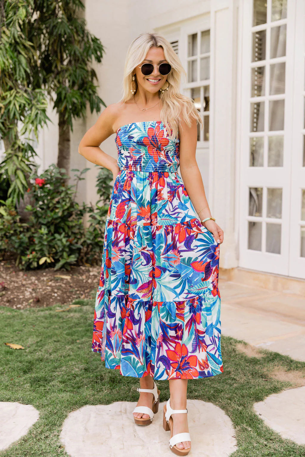 Heading To Paradise Blue Floral Jumpsuit FINAL SALE