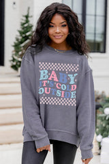 Baby It's Cold Outside Charcoal Corded Graphic Sweatshirt