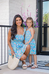 Kid's Sunny Skies Blue Floral Mini Dress SALE