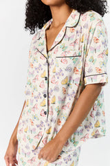 Good To Get Away Butterfly Short Sleeve Pajama Top