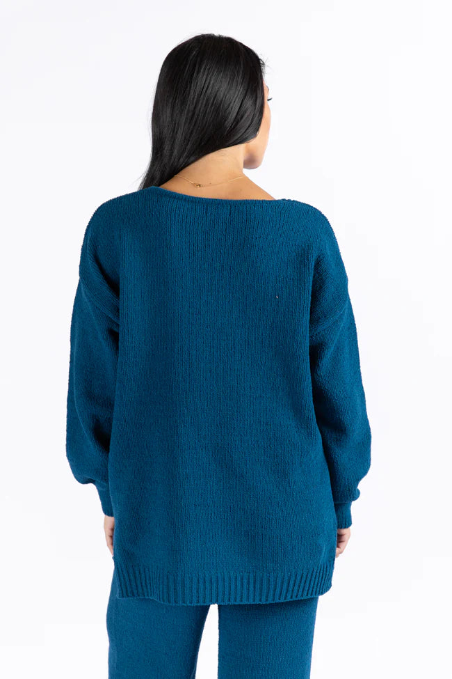 Cozy For Keeps Navy V-Neck Sweater