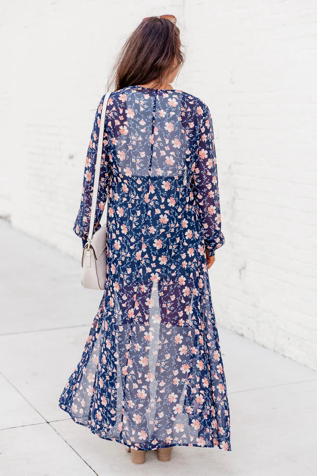 On My Own Time Navy Floral Kimono FINAL SALE