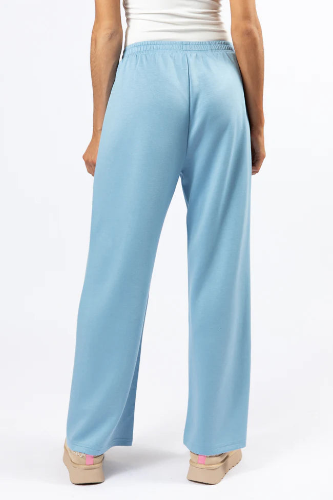 Let's Just Stay Blue Knit Wide Leg Pants SALE