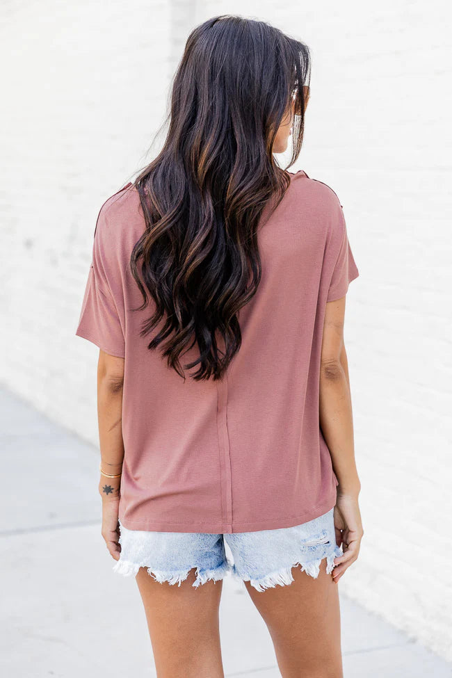 Easy Days Cinnamon Crew Neck Relaxed Tee SALE