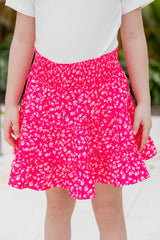 Kid's Through The Garden Hot Pink Floral Mini Skort SALE