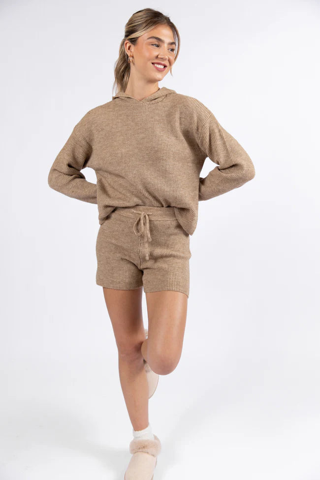 Cloud Chaser Mocha Sweater Knit Shorts SALE