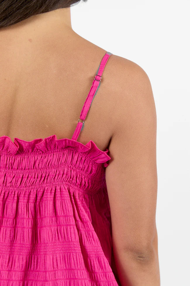 Tidal Tango Pink Textured Shift Romper Dress