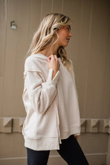 Scouted Out Cream Oversized Fleece Sweatshirt