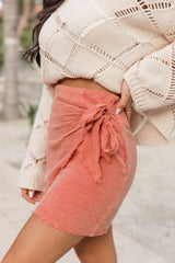 Closer To You Rust Acid Wash Gauze Skirt FINAL SALE