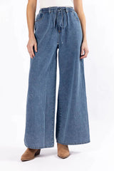 Callahan Drawstring Waist Loose Chambray Pants