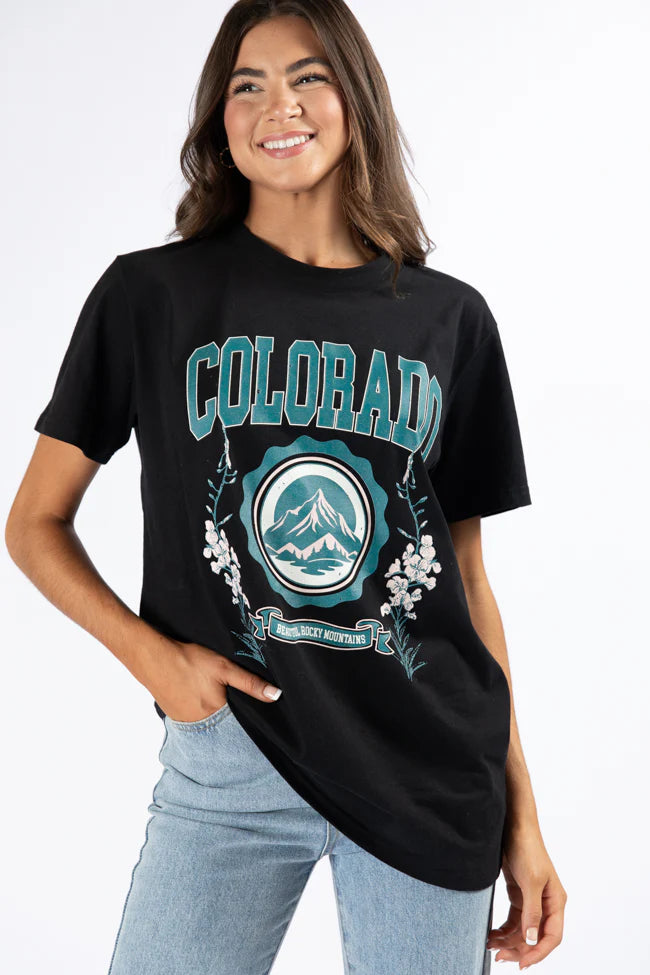 Colorado Black Oversized Graphic Tee