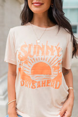 Sunny Days Ahead Graphic Heather Peach Tee