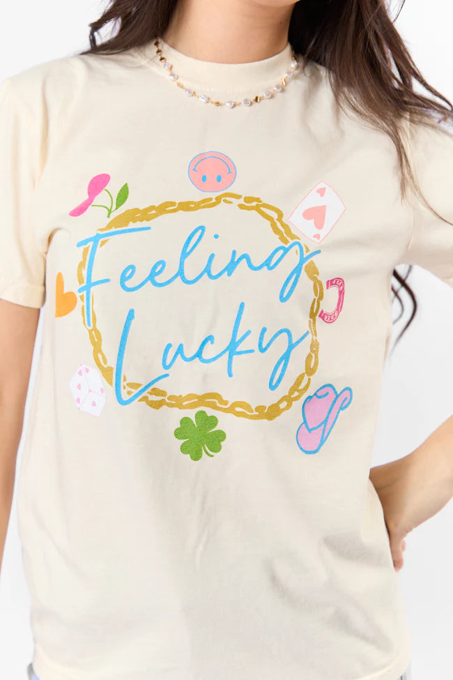 Feeling Lucky Ivory Comfort Color Graphic Tee