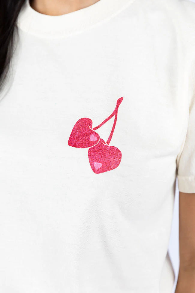 I Love You Cherry Much Ivory Comfort Color Graphic Tee